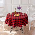 thumbnail image 4 of 55 Inch Round Tablecloth Checkered Round Table Cover For Wedding Kitchen Dinning Room, 4 of 5