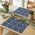 thumbnail image 6 of Botanical Flower Placemats for Dinning Table Set of 4, Vintage Garden Floral Wildflower Blue Burlap Kitchen Place Mats Waterproof Cloth Table Mats, Indoor Outdoor Placemats Easy Clean Dinner Decor, 6 of 8