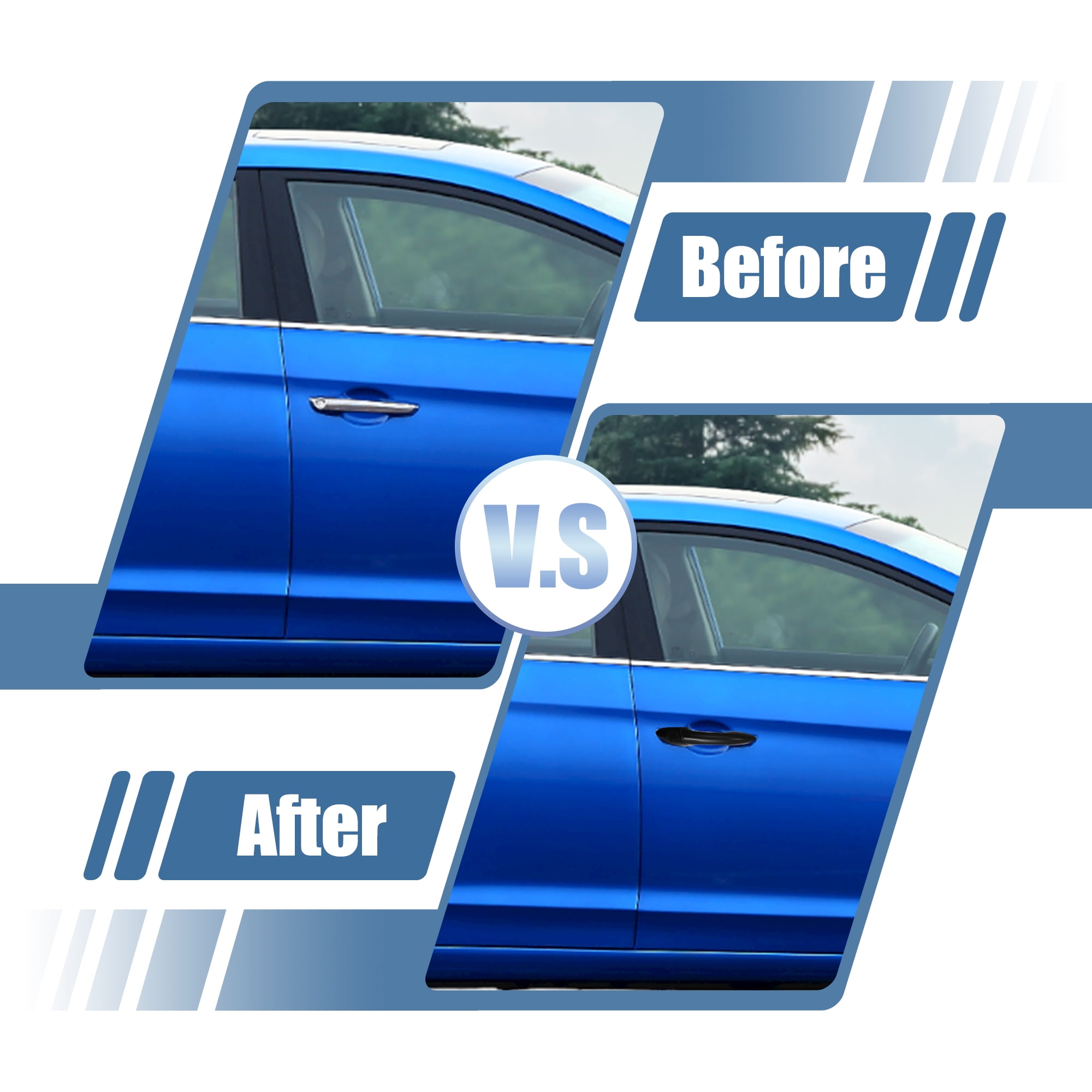 Unique Bargains 8pcs ABS Exterior Door Handle Cover Trim for Hyundai Elantra 2011-2016