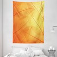 thumbnail image 1 of Orange Tapestry, Autumn Nature Fall Season Themed Dried Leaves with Skeleton Vivid Veins Close Up, Wall Hanging for Bedroom Living Room Dorm Decor, 60W X 80L Inches, Orange Yellow, by Ambesonne, 1 of 2