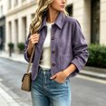 thumbnail image 5 of Floleo Womens Soft Microfiber Jacket Button Down Collared Long Sleeve Casual Outerwear with Patch Pockets for Fall Spring Daily Wear, 5 of 8