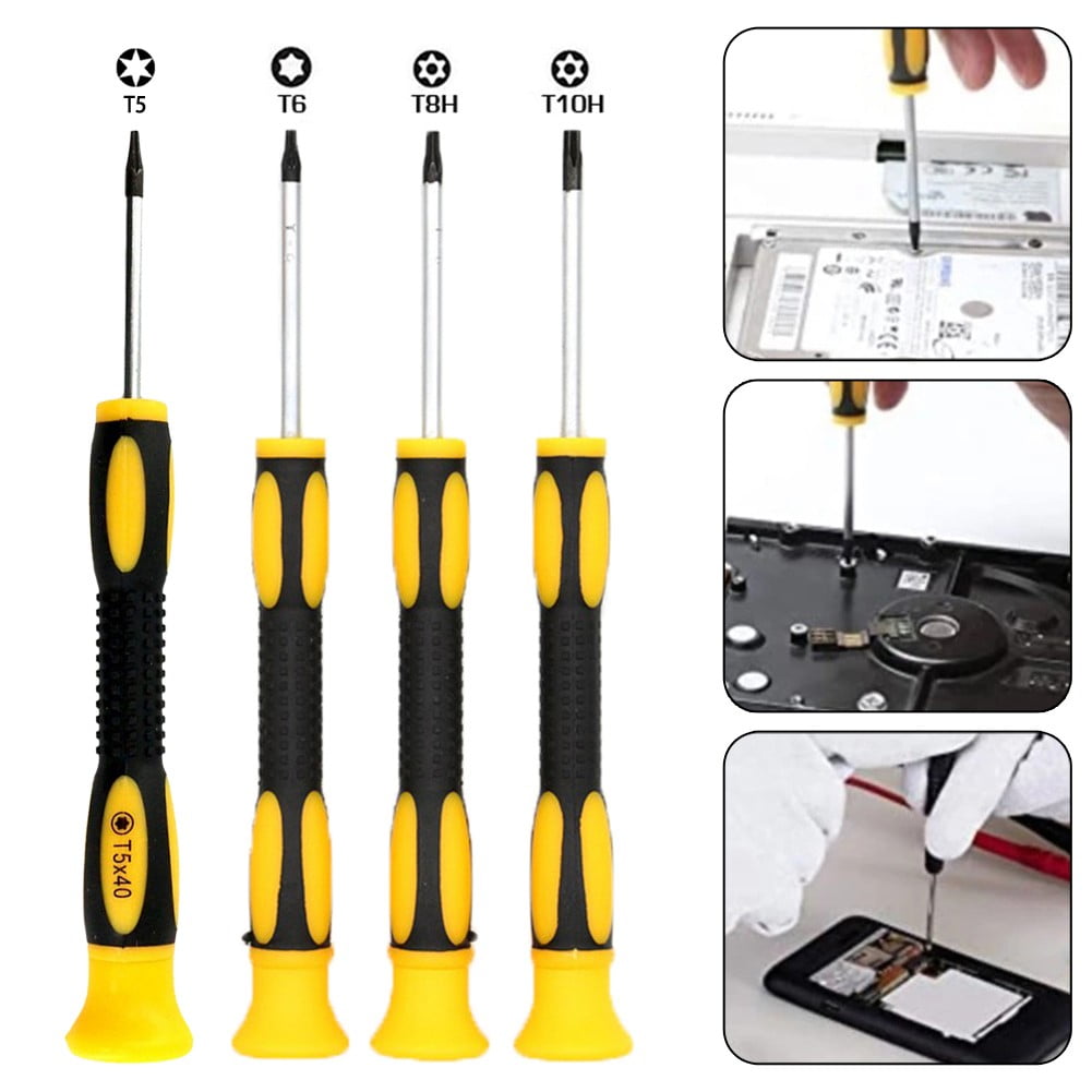 4pcs T5 T8H T10H Hexagon Torx Screwdriver With Hole Screwdriver Removal Tool