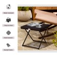 thumbnail image 4 of Outsunny Rattan Coffee Table, Folding Patio Outdoor Side Table, Brown, 4 of 10