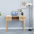 thumbnail image 2 of 2-Door Wood and Rattan Desk Classic Style Bedroom, 2 of 7