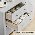 thumbnail image 3 of Homfa 6 Drawer Double Gray Dresser for Bedroom, Modern Dresser Wood Storage Cabinet with Classic Handle for Living Room, 3 of 8
