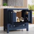 thumbnail image 2 of Fnova 30" Modern Bathroom Vanity with Sink, Freestanding Bathroom Vanities Cabinet, Bathroom Sink Cabinet with 2 Doors and 1 Drawer, Solid Wooden Frame, Navy Blue, 2 of 12