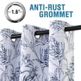 thumbnail image 2 of H.VERSAILTEX 100% Blackout Curtains Camellia Floral Printed Drapes Leah Floral Thermal Bedroom Curtains for Living room with Black Liner 2 Panels,52" x 96",Navy, 2 of 6