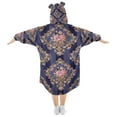 thumbnail image 2 of BZSMCE Wearable Blanket Hoodie Fashion Vintage Floral Elegance Tapestry Home Wear, 2 of 7