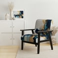 thumbnail image 2 of Designart "Modern Fluid Gold And Blue Ii" Upholstered Modern & Contemporary Accent Chair and Marble Abstract Arm Chair - Multiple Color & Pattern, 2 of 7
