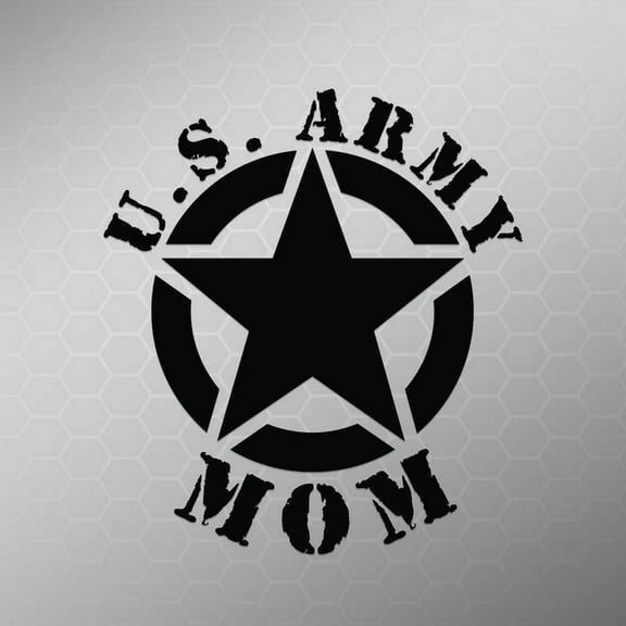 Army Mom Star Vinyl Decal Sticker | Cars Trucks Vans Walls Laptops Cups | White | 5.5 X 5 Inch | KCD1727