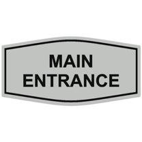Signs ByLITA Fancy Main Entrance Sign - Laser-Engraved Lettering | Durable ABS Plastic | Vibrant Colors | Powerful Foam Tape (Lt Gray) - Medium