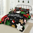 thumbnail image 2 of Move Over Christmas Duvet Cover Set Queen Christmas Tree and White Snowflake Pattern Black Christams Bedding Set, 2 of 8