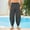 Gray, variant on GUZOM Mens Gray Cropped Pants, Relaxed Fit Loose Lounge Pants with Elastic Waistband, Casual Harem Style Travel Pants,Size 3XL