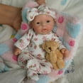 thumbnail image 4 of Muñeca Reborn Mire & Mire para niña, 18 cm, minisilicona, cuerpo completo, 4 of 6