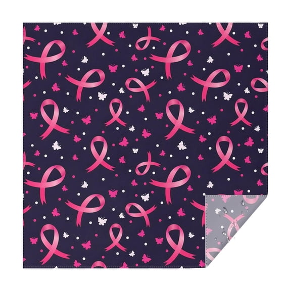 Pink Breast Cancer Square Tablecloth,Waterproof Square Table Cover,Wipeable Spillproof Washable Table Cover for Home Kitchen Party Decor 42"X42"(107x107cm)