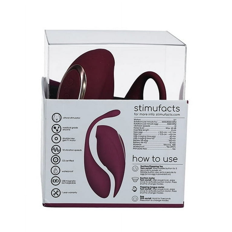 Shots Twitch 2 Vibrator w/Remote Control Vibrating Egg - Burgundy