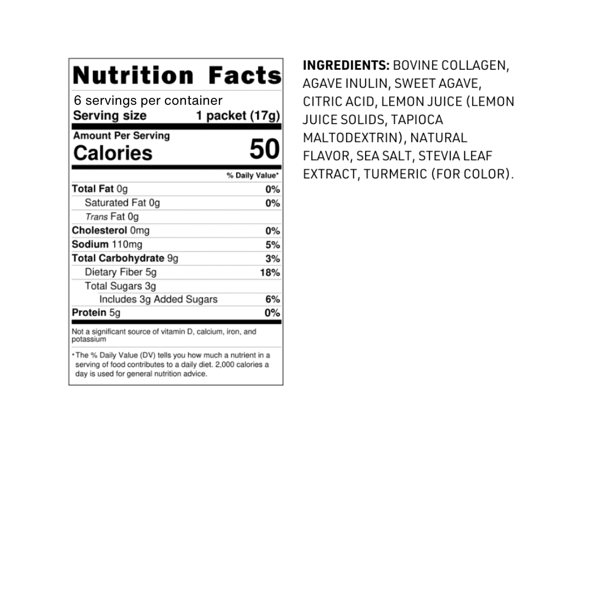 Bare Bones Elevated Drink Mix Lemonade  - 5g Collagen/Protein - 2 packs of 6