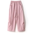 thumbnail image 4 of NAISIBABY Kids Girls Pants, Elastic Waist Quick Dry Summer Lightweight Straight Leg Sports Outdoor Pants Pink Size 4, 4 of 9