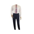 thumbnail image 6 of Men Suit BERLUSCONI Turkey 100% Italian Wool 180's Double Breasted #Ber32 Navy, 6 of 10