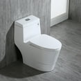 thumbnail image 6 of Woodbridge T-0001 , Dual Flush Elongated One Piece Toilet with Soft Closing Seat, Comfort Height, Water Sense, High-Efficiency, Rectangle Button, Pure White, 6 of 11
