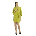 thumbnail image 3 of Bimba Women Short Solid Belt Robe Soft Modal Cotton Wrap Round Plain Bath Robe, 3 of 7