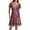 Red, variant on Jamsmile Womens Dress Summer Short Sleeve Crew Neck Bohemian Floral Print Dresses Casual Flowy A-Line Boho Mini Sundress