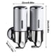 thumbnail image 3 of Inteprter Dispensador de jabón de ducha doble de acero inoxidable, soporte suave, caja de plástico Manual, accesorios de baño, suministros para el hogar Juegos de accesorios de baño Plata Inteprter HA011287-05B, 3 of 5
