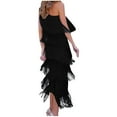 thumbnail image 2 of UPPADA Womens Sequin Tassel Fringe Party Dress V Neck Sleeveless Spaghetti Straps Dress Cocktail Prom Party Mini Dresses Slim Fit Ruched Stretchy Dress, 2 of 6