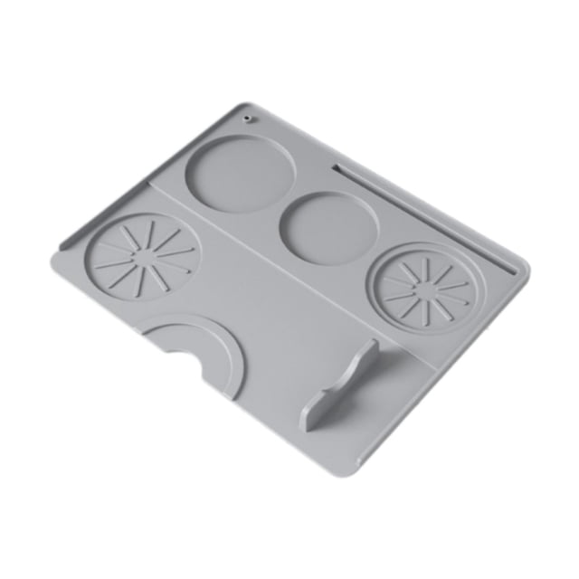 Tapete para apisonar espresso, accesorio para espresso, tapete antideslizante de silicona para estación de apisonado. gris claro