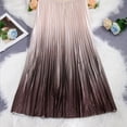thumbnail image 2 of QATAINLAV Gradient Color Skirt for Women Elegant High Waist Pleated A-Line Skirts Festival Party Going Out Midi Skirt Khaki, 2 of 6