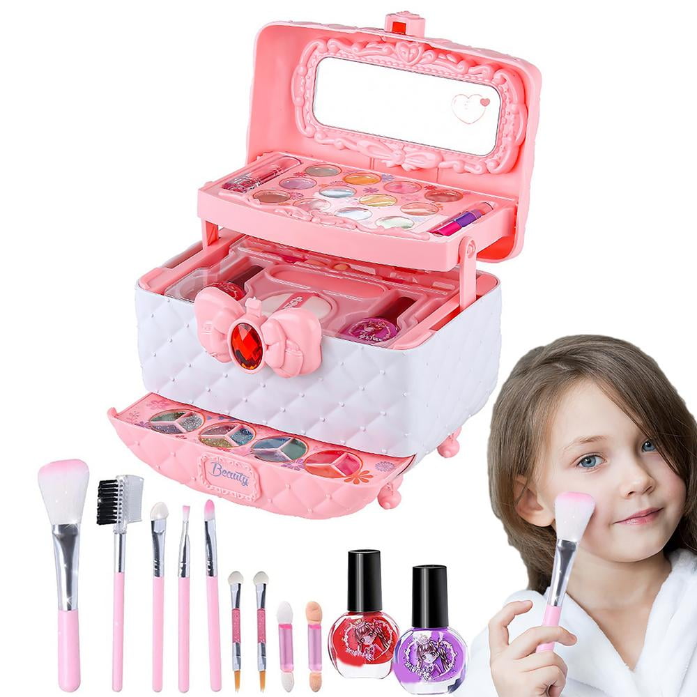 Huoge Kids Makeup Kit for Girl Kids Makeup Kit for Girl Washable Little