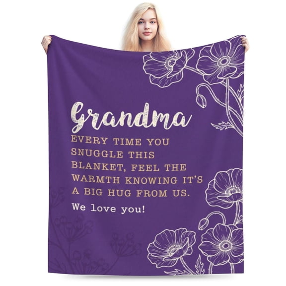 Grandma Gifts, Birthday Gifts for Grandma from Grandkids, to My Grandmother Soft Throw Blanket for Christmas Mothers Day 50x40