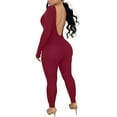 thumbnail image 5 of TAIAOJING Women's Long Sleeve Bodysuit Women Workout Seamless Jumpsuit Yoga Ribbed 1 Piece Long Sleeve Leggings Romper Yoga Rompers, 5 of 5