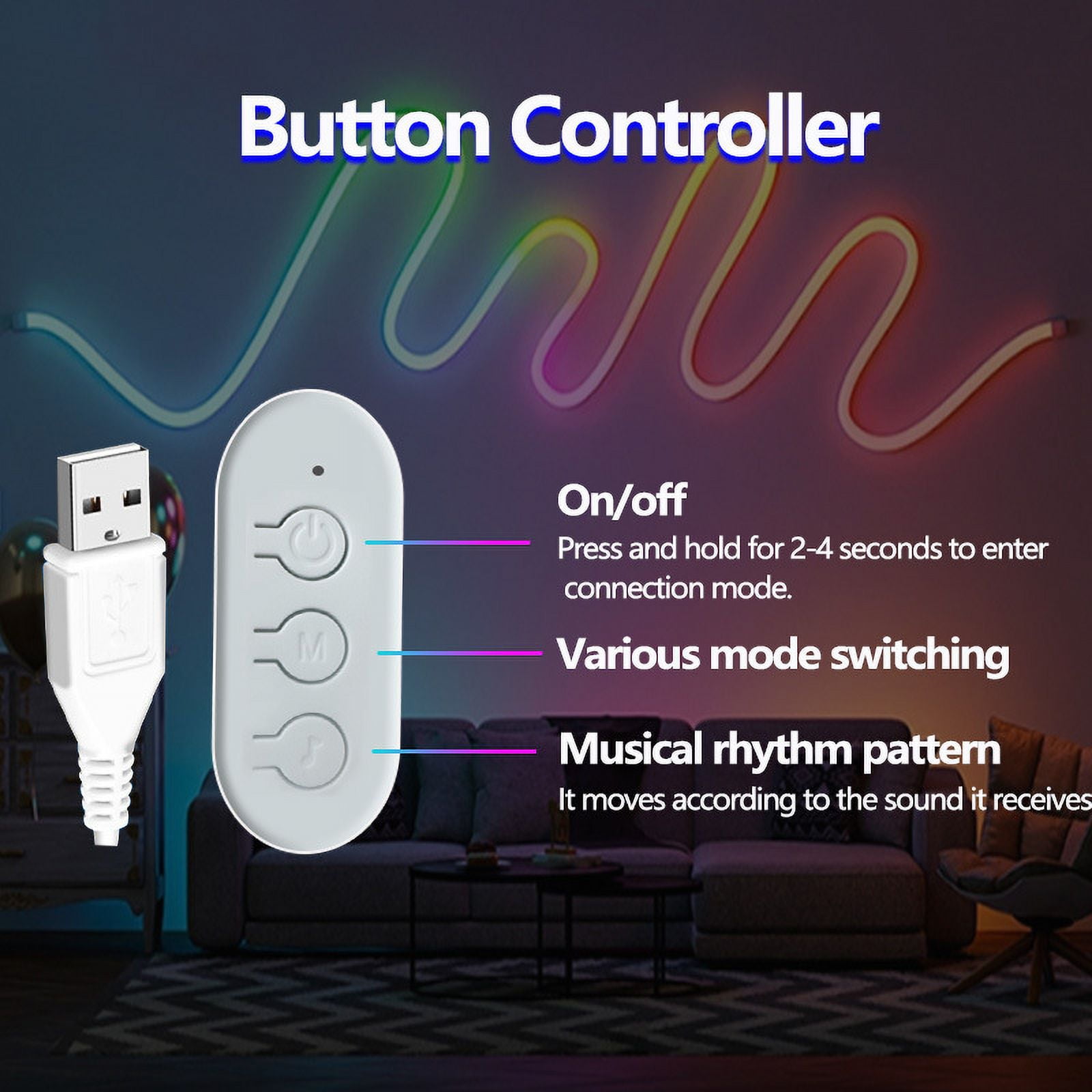 LED neon Lights Strip,DC 24V 3.29ft RGB LED neon Light Strip APP Remote Controls Control Flexible Waterproof Neon LED Strip Lights for Bedroom,Playroom,Outdoors Decor