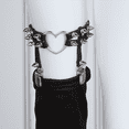 thumbnail image 4 of Women Star Heart Garters Belts Rivets Gothic Punk Leather Garter Leg #5 Black, 4 of 8