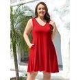 thumbnail image 4 of Vestido BELAROI, vestido casual de playa para mujer, talla grande, rojo, 4 of 6