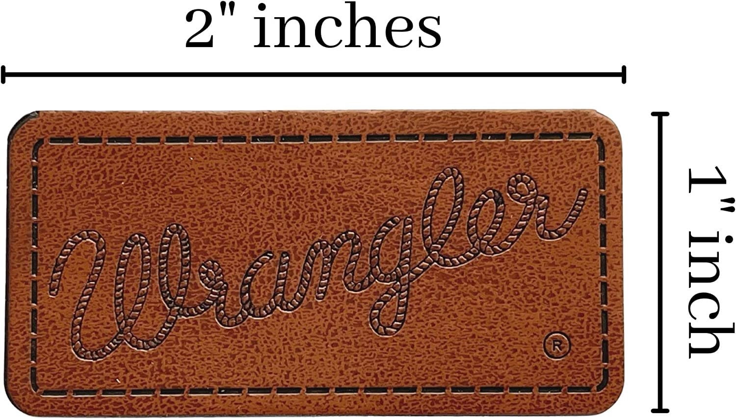 Jean Pocket Mold Freshie Patches  150 Pack  Faux Leather Stamped Patch 2" x 1" Size  Patch Embellishment for Silicone Bead  Brown Leather Design Stamped Patch