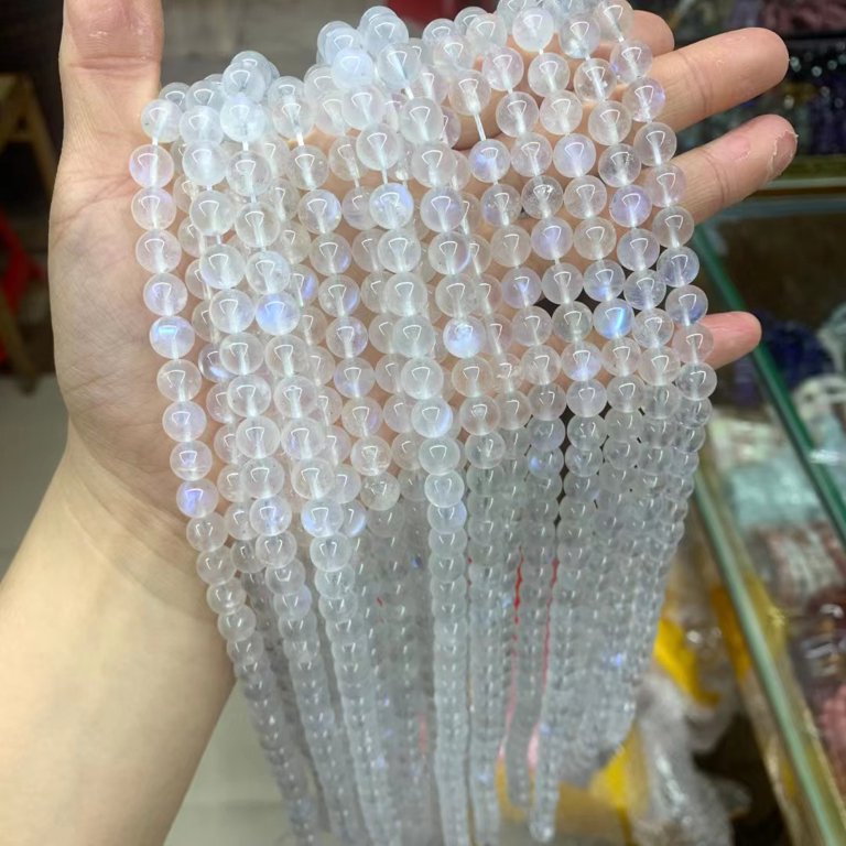 6mm 8mm 10mmAAA Quality Pure Blue Moonstone Natural Gemstone Diy