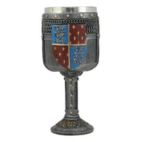 Large Medieval Heraldry Coat Of Arms Fleur De Lis Three Lions Wine Goblet Cup