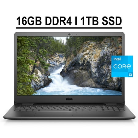 Dell Inspiron 15 3000 3501 Business Laptop 15.6" FHD Anti-glare Display 11th Gen Intel i3-1115G4 Processor 16GB DDR4 1TB SSD Integrated Intel UHD Graphics HDMI WiFi Bluetooth Webcam Win10 Black