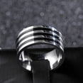 thumbnail image 4 of 10MM Wide Trendy Stainless Steel Ring For Woman And Man Valentine's Day gift JRV3029S 13, 4 of 6