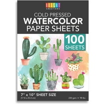 100 Sheets Cold Press Watercolor Paper for Artists and Beginners (7 x 10 in)