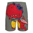 thumbnail image 6 of Kll Dinosaur Super Hero Cartoon Men'S Casual Summer Beach Shorts Hawaiian Shorts With Pockets-3x-Large, 6 of 9