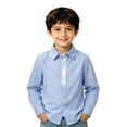 thumbnail image 4 of Fozruso Boys Long Sleeve Dress Shirts Classic Collared Top School Uniform Shirts for Toddlers and Kids, 4 of 7