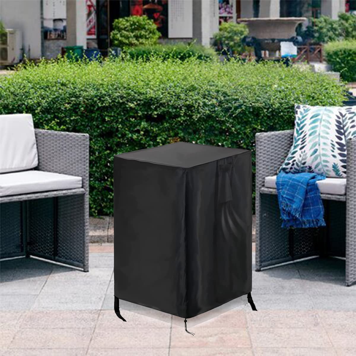Round Fire Pit Cover 30Dx25H Waterproof Outdoor Gas Firepit Table Cover for BALI OUTDOORS Propane Fire Pit Column