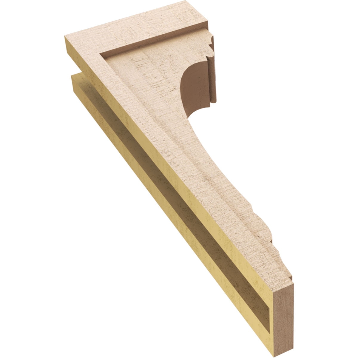 5"W x 10"D x 30"H Thin Warren Rough Cedar Woodgrain TimberThane Corbel, Primed Tan