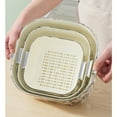 thumbnail image 6 of Clearance Drain Rack under $15 Double Layer Drain Basket Vegetable Washing Basin Washing Filter Double Layered Stackable Detachable Bowl Strainer, 6 of 8
