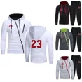 thumbnail image 2 of Chándal para hombre, novedad en ropa deportiva, estampado, chaqueta con cremallera, abrigo, sudaderas con capucha informales, pantalones deportivos para correr, ropa cálida para exteriores para hombre, 2 of 4