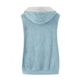 thumbnail image 4 of Lovskoo 2024 Womens Fuzzy Fleece Vest Cozy Sleeveless Winter Warm Vests with Pocket Zip Up Hooded Waistcoat Outerwear Light Blue, 4 of 6