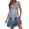 thumbnail image 1 of Vestido de Verano para las Mujeres Impreso sin Mangas Cuello en V, Sexy Y Casual Vestido Sexy para las Mujeres, 1 of 5
